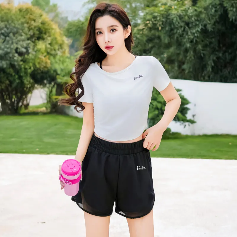 Barbie Yoga T Shirt Women's Raw White-3