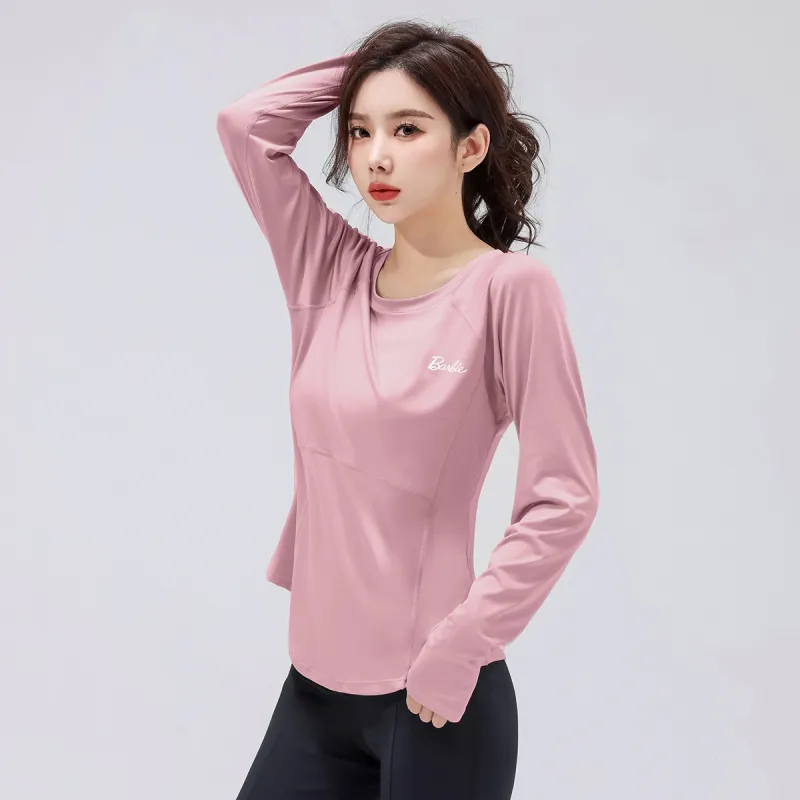 Barbie Yoga T Shirts Women's Lotus Pink Melody-1
