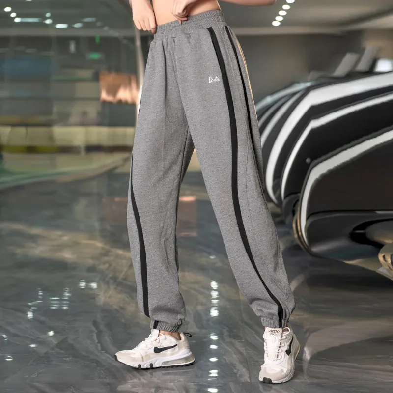Barbie Sports Pants Women's Gray[Loose Fit Casual]-6
