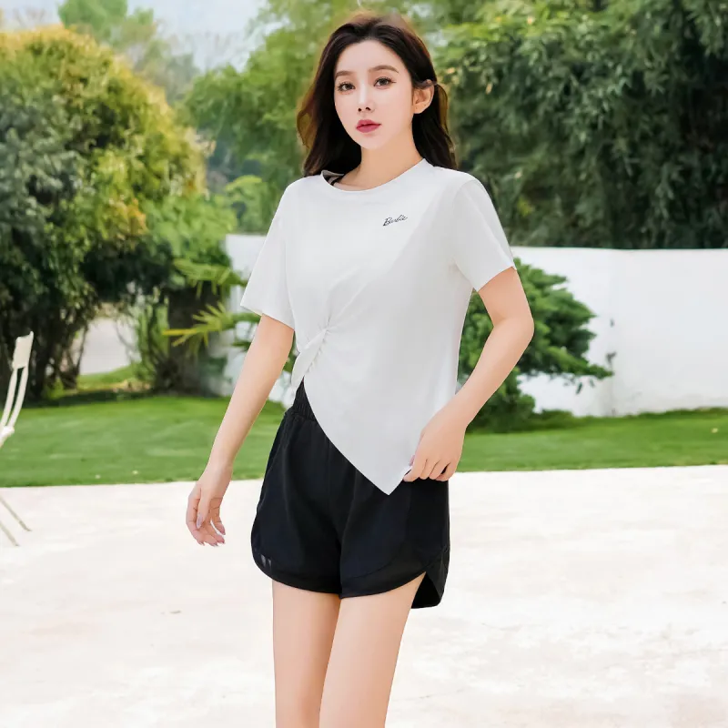Barbie Yoga T Shirt Women's Raw White-4