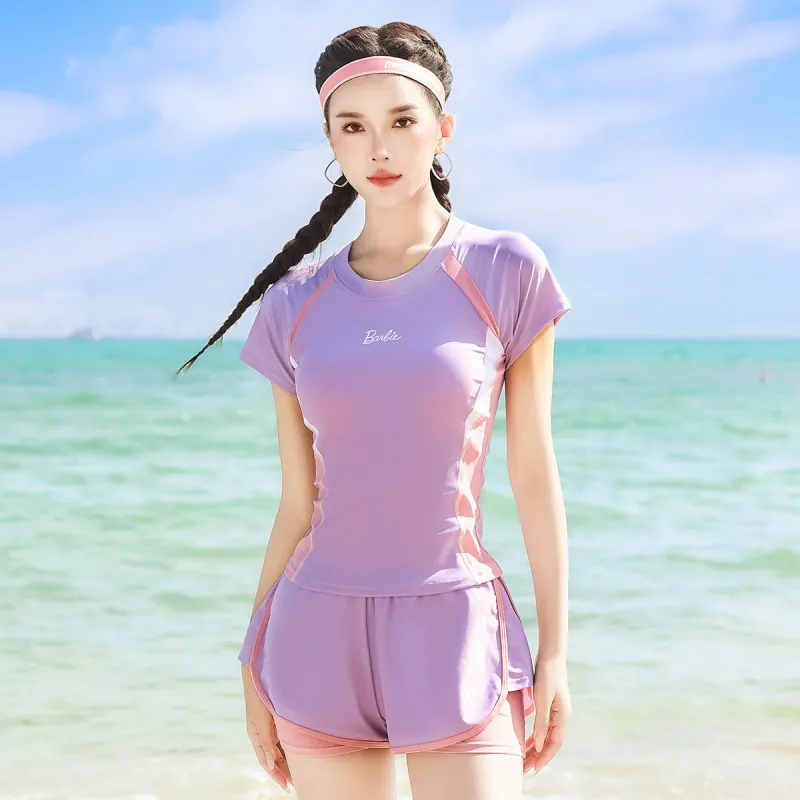 Barbie Two Piece Swimsuit Women's Light Purple-2