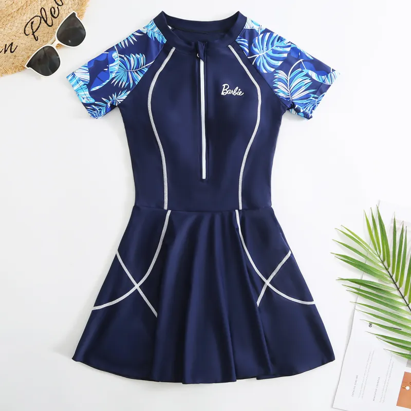Barbie One piece Swimsuit Women's Navy Blue-4