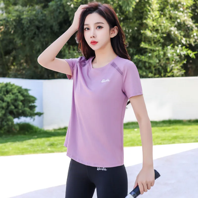 Barbie Yoga T Shirt Mauve Purple-2