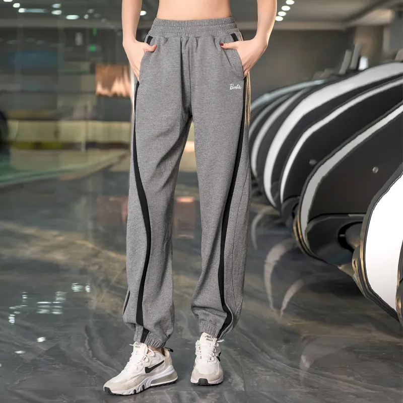 Barbie Sports Pants Women's Gray[Loose Fit Casual]-1