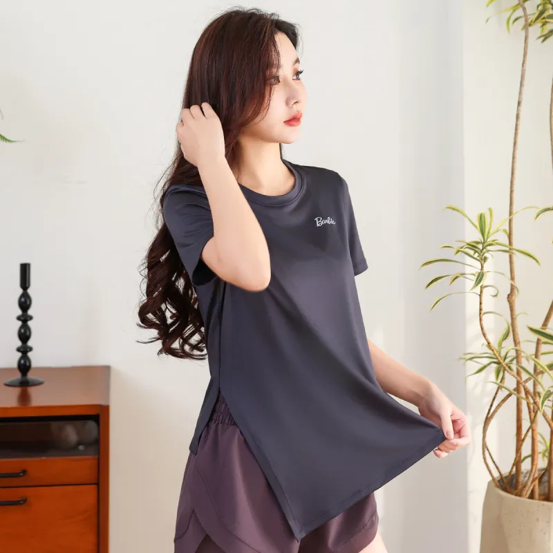Barbie Yoga T Shirt Women's Gray-1