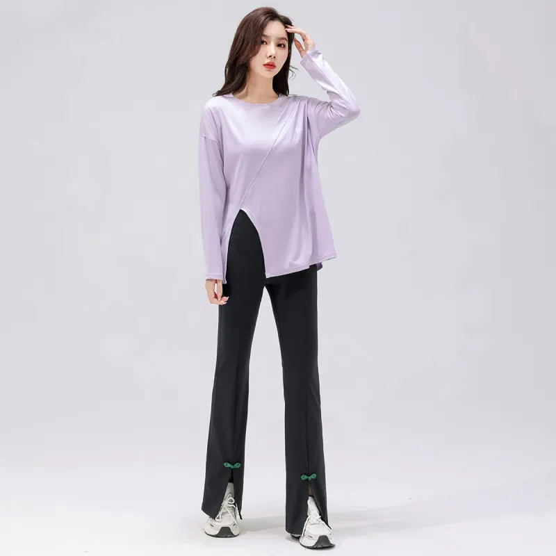 Barbie Yoga T Shirts Women's Purple[Loose Fit]-4