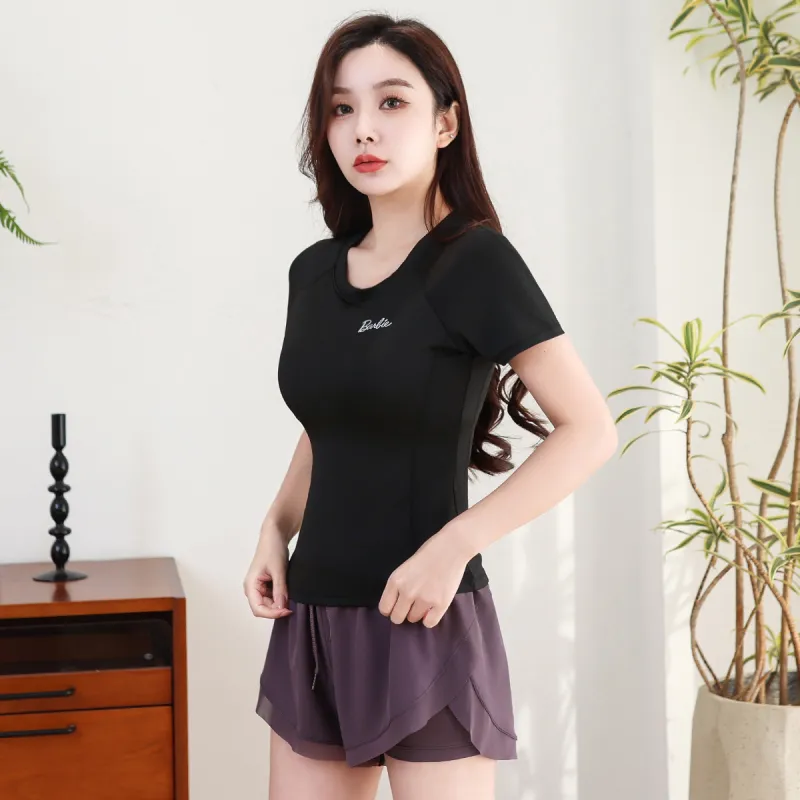 Barbie Yoga T Shirt Women's Black-4