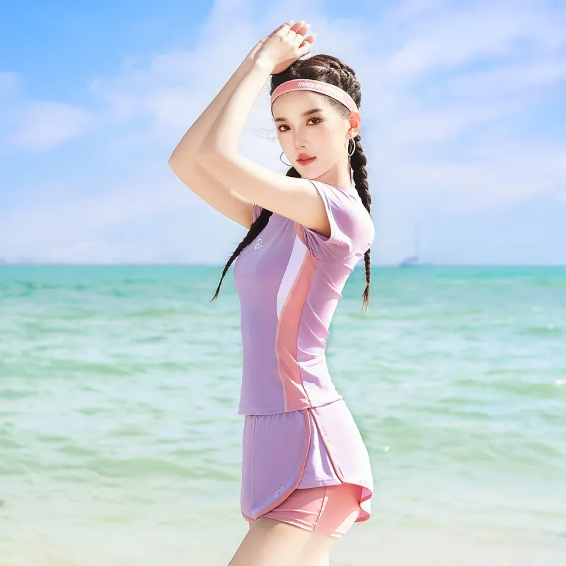 Barbie Two Piece Swimsuit Women's Light Purple-1
