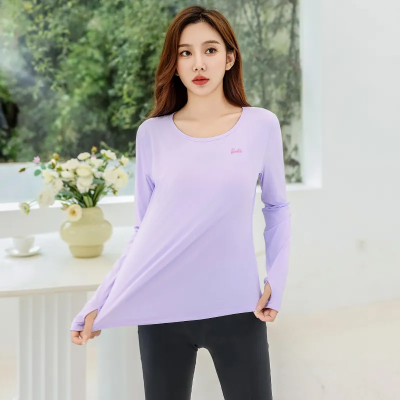Barbie Yoga T Shirts Women's Lilac-2