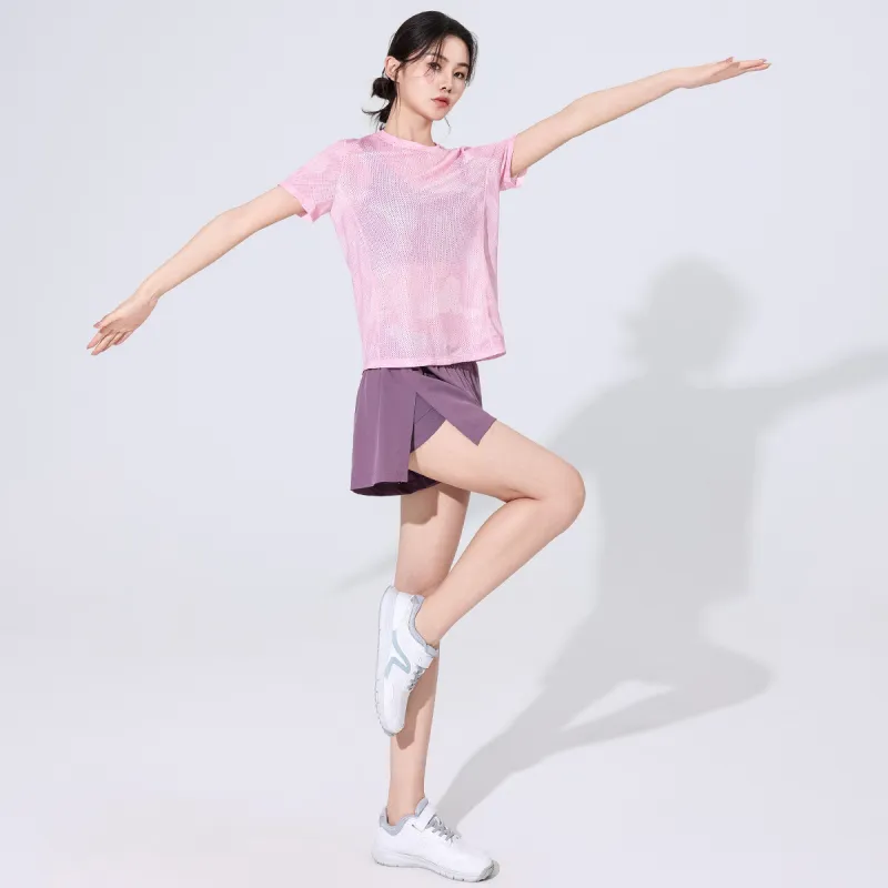 Barbie Yoga T Shirts Women's Pink-2