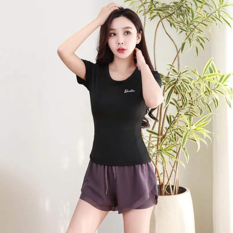 Barbie Yoga T Shirt Women's Black-5