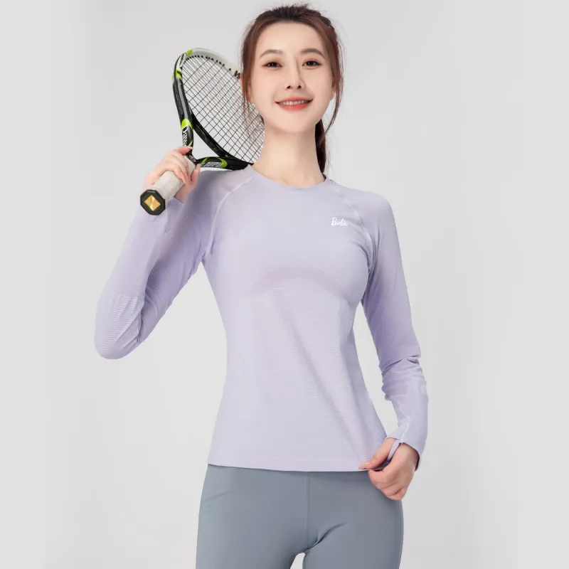 Barbie Yoga T Shirts Women's Purple-5