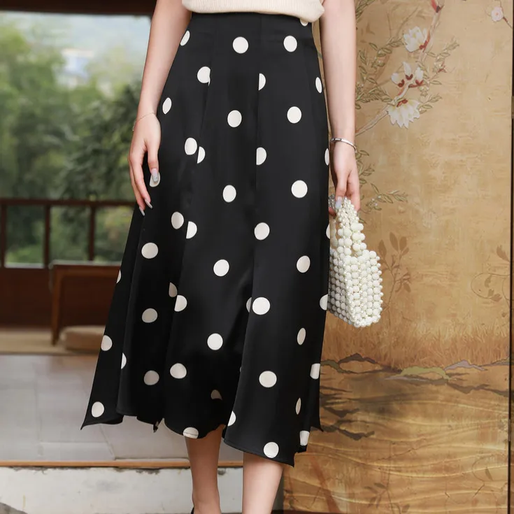 SUBEN Casual Long Skirts Women's Black-2