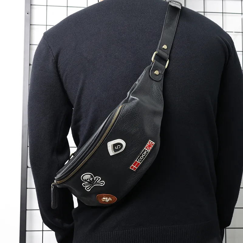 Fillove PU Sling Bags Crossbody Bags Regular Unisex Black-8