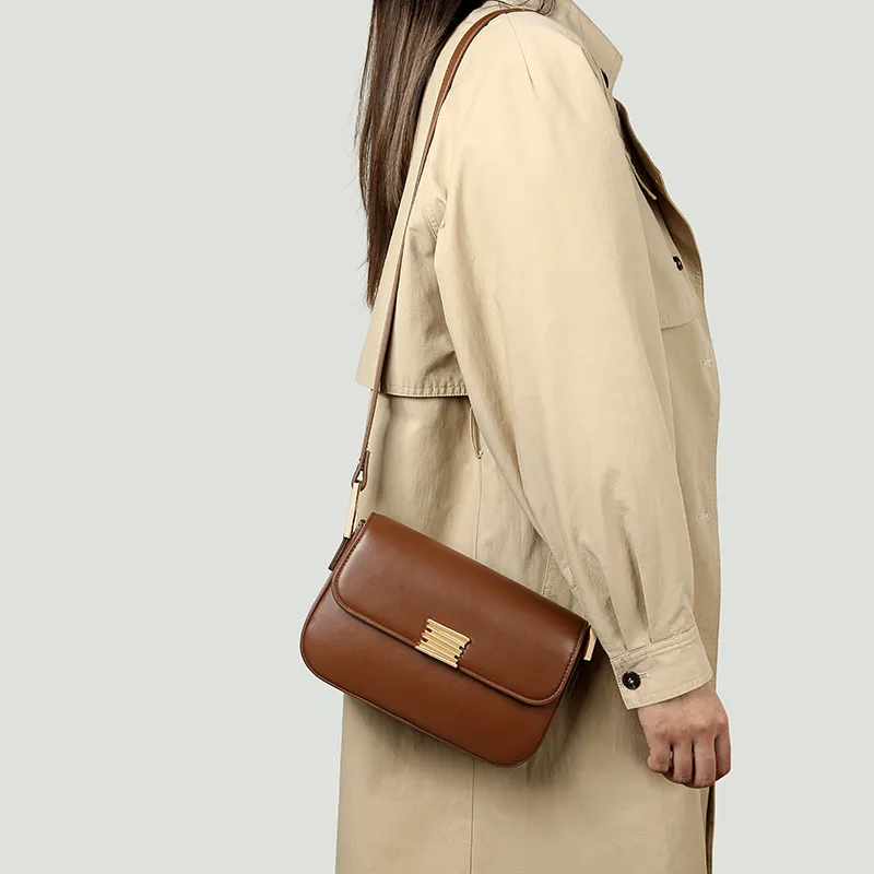 TUCANO With Cow Leather And PU Crossbody Bag, Shoulder Bag Trumpets Women's Brown-6