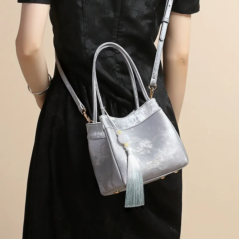 TUCANO PU Shoulder Bag, Crossbody Bag, Handbag Regular Women's Silver/Girly Pink-9