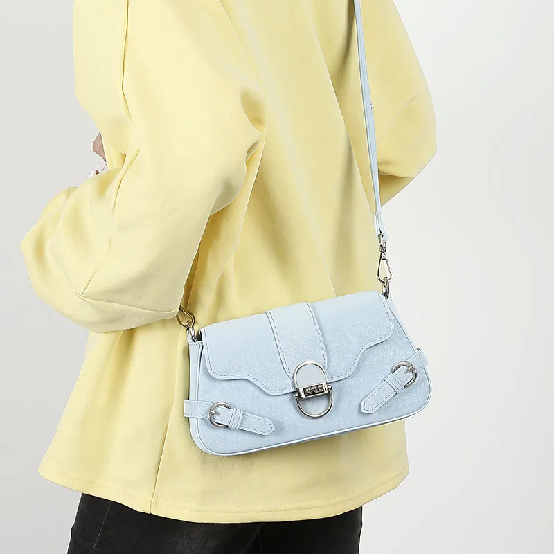 TUCANO PU Shoulder Bag Women's Haze Blue/Crescent Apricot-4