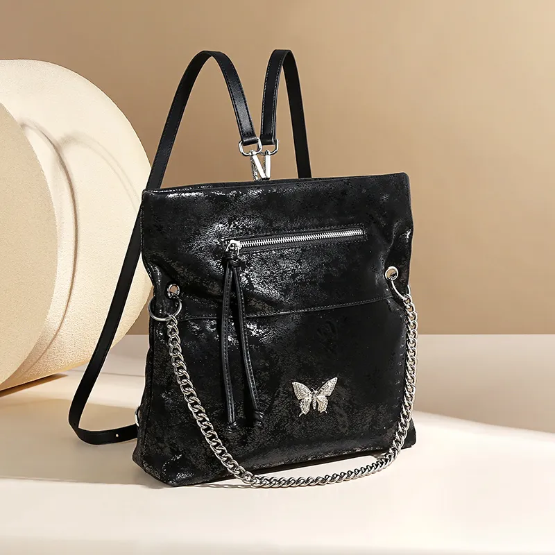 TUCANO Pu University Student Everyday One Shoulder Crossbody Backpack Regular Women's Sequins Black-2
