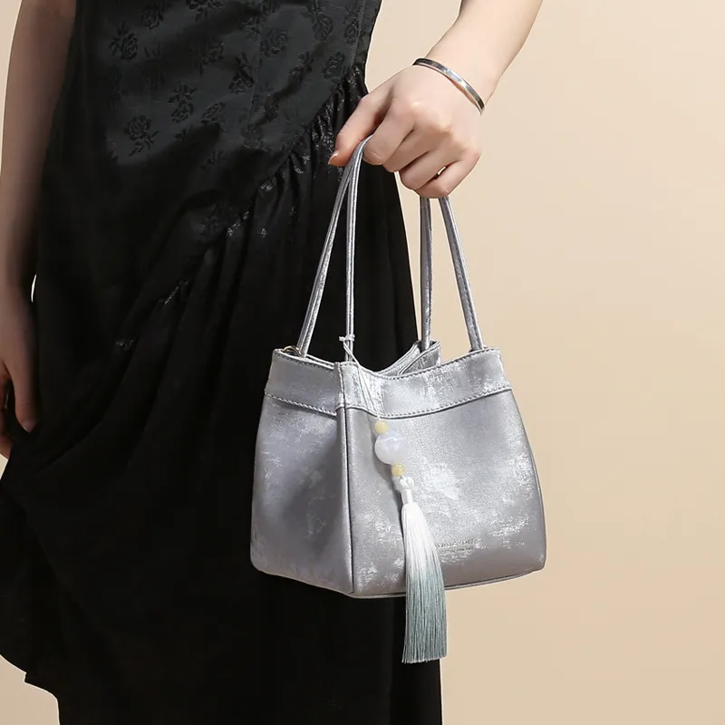 TUCANO PU Shoulder Bag, Crossbody Bag, Handbag Regular Women's Silver/Girly Pink-7