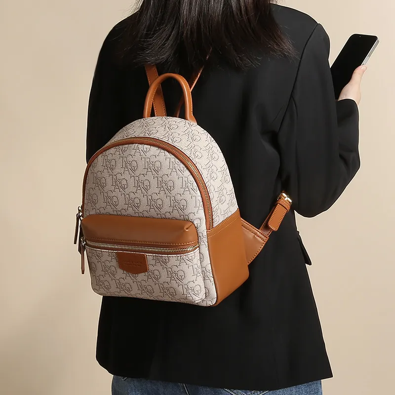 TUCANO PVC University Student Everyday Backpack Regular Women's Coffee-6