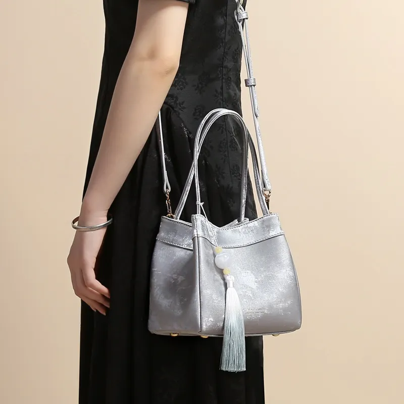 TUCANO PU Shoulder Bag, Crossbody Bag, Handbag Regular Women's Silver/Girly Pink-8