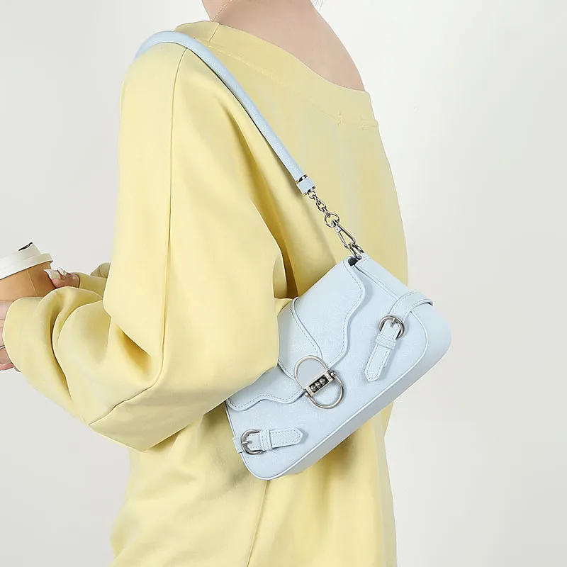 TUCANO PU Shoulder Bag Women's Haze Blue/Crescent Apricot-3