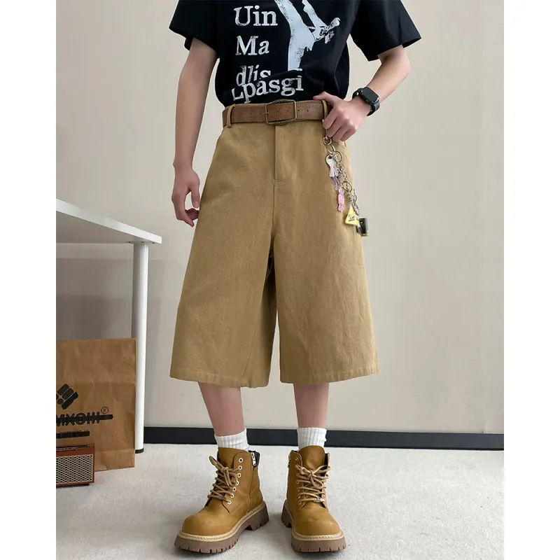 EMINU Denim Shorts Unisex Khaki-2