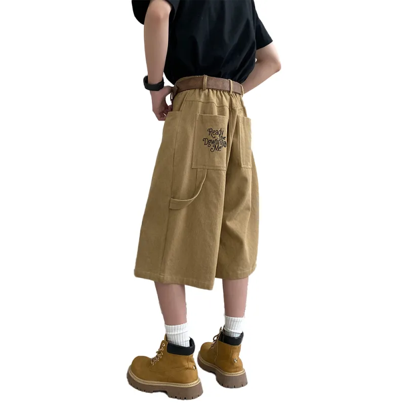 EMINU Denim Shorts Unisex Khaki-1