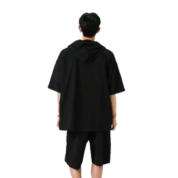 EMINU Casual Sportswear Unisex Black Top+Pants