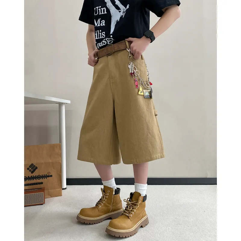 EMINU Denim Shorts Unisex Khaki-6