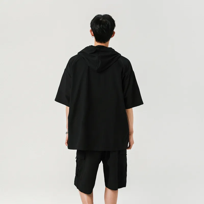 EMINU Casual Sportswear Unisex Black Top+Pants-0