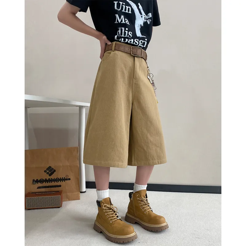 EMINU Denim Shorts Unisex Khaki-5