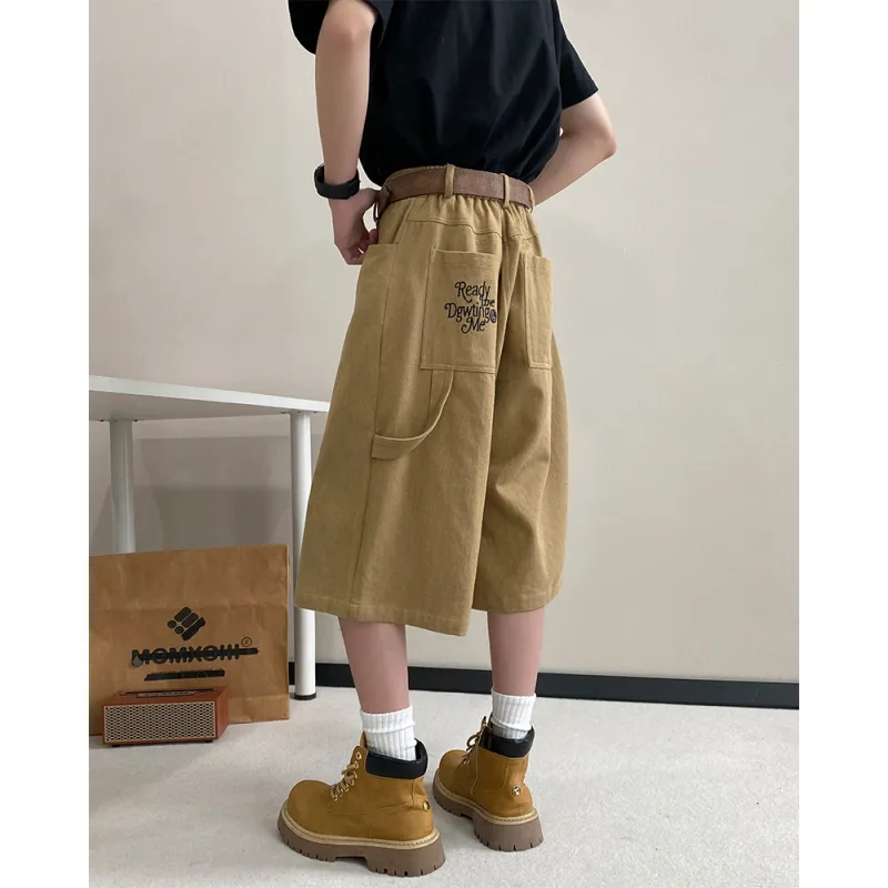 EMINU Denim Shorts Unisex Khaki-3