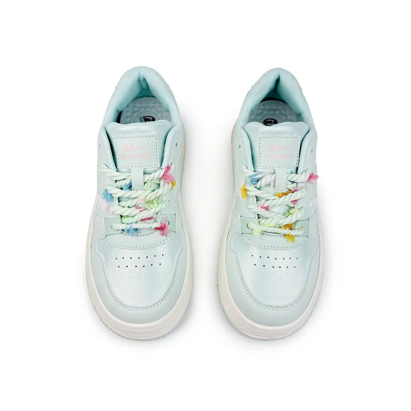 Warrior Cushioning, Balance, And Breathable Design Low Top Skateboard Shoes Women's Cyan-3