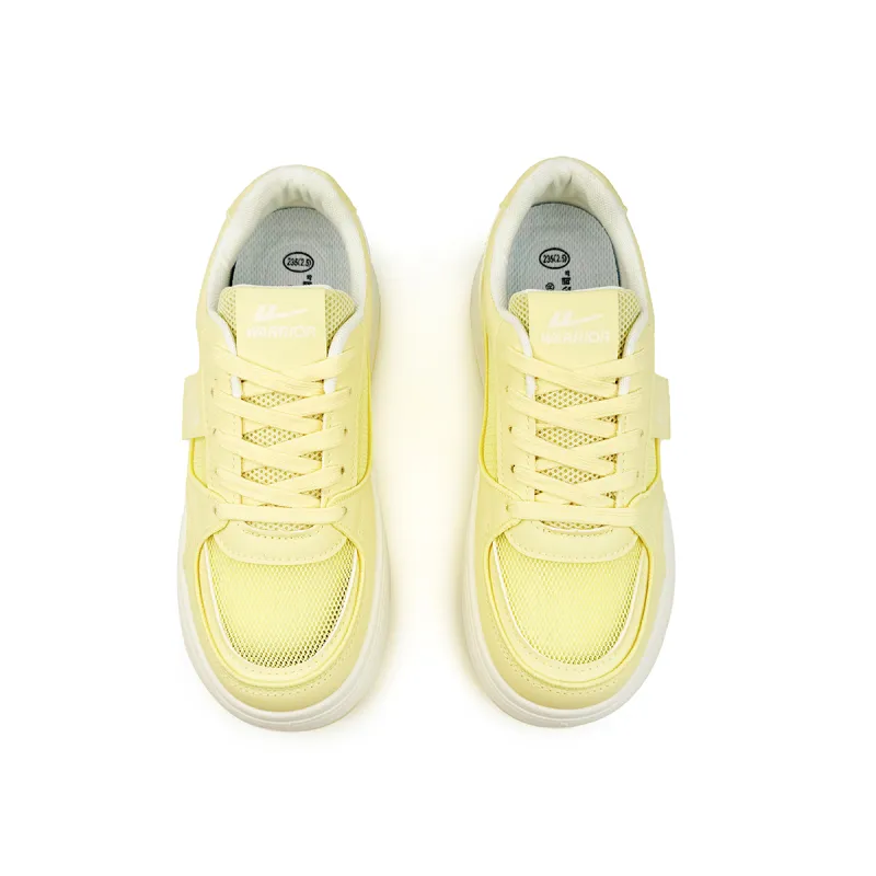 Warrior Slip Resistant Cushioning And Breathable Low Top Skateboard Shoes Women's Yellow-3