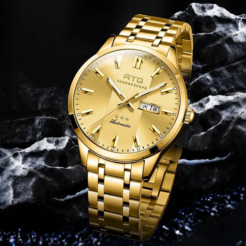 ATQ Elegant Series Automatic Mechanical Movement Stainless Steel Watchband Watch Men's Watches Gray Dial-26