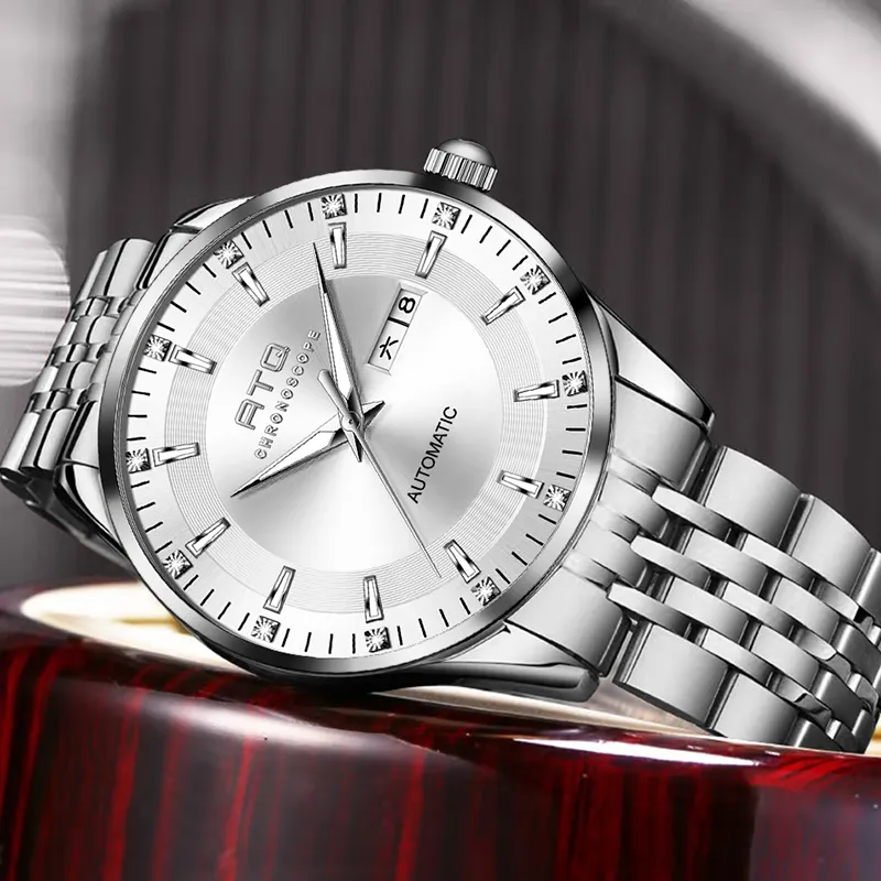 ATQ Automatic Mechanical Movement Stainless Steel Watchband Watch Men's Watches Gray Dial-18