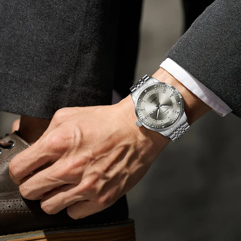 ATQ Automatic Mechanical Movement Stainless Steel Watchband Watch Men's Watches Gray Dial-4