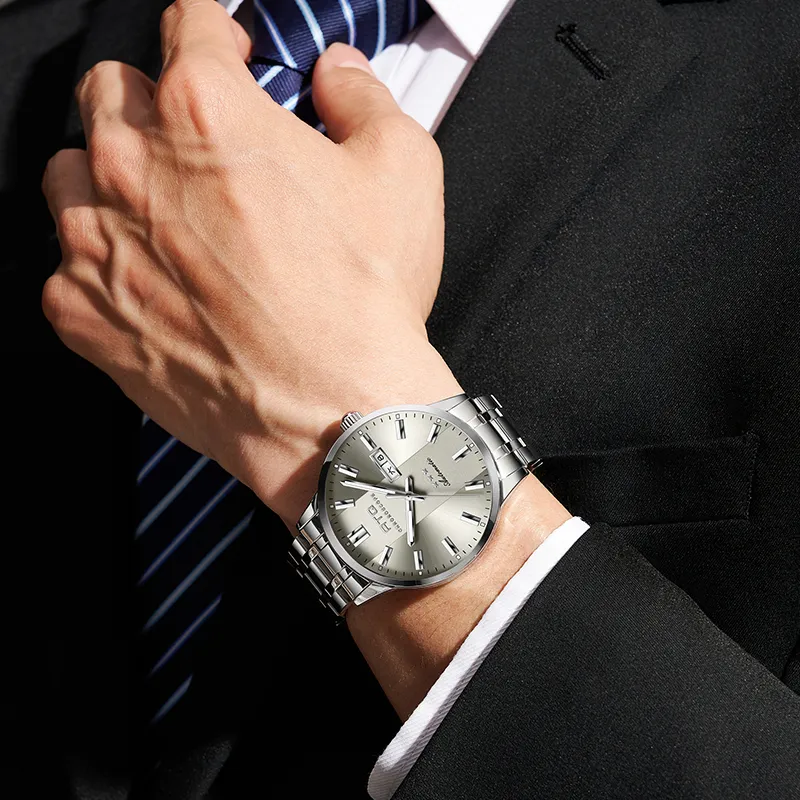 ATQ Elegant Series Automatic Mechanical Movement Stainless Steel Watchband Watch Men's Watches Gray Dial-4