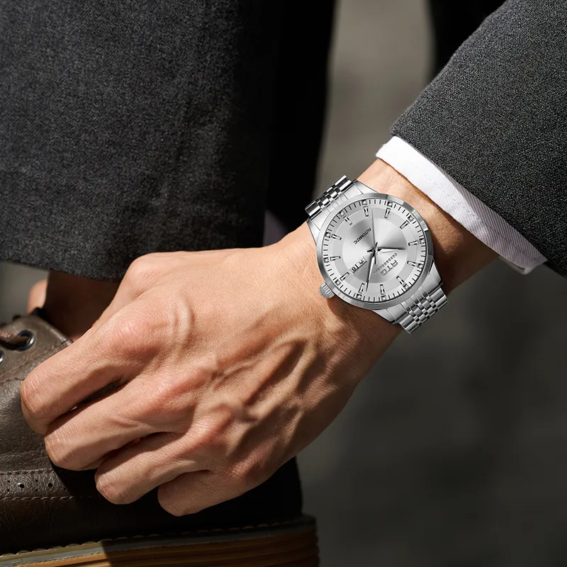 ATQ Automatic Mechanical Movement Stainless Steel Watchband Watch Men's Watches Gray Dial-16