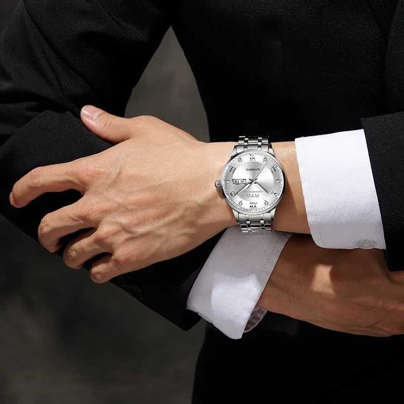 ATQ Elegant Series Automatic Mechanical Movement Stainless Steel Watchband Watch Men's Watches Gray Dial-19