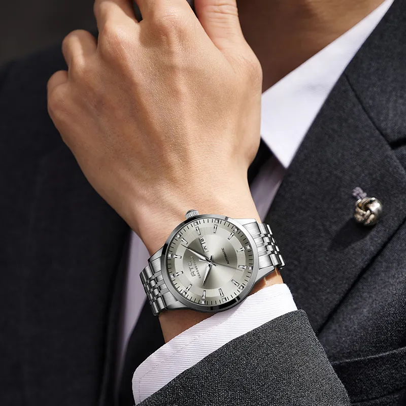 ATQ Automatic Mechanical Movement Stainless Steel Watchband Watch Men's Watches Gray Dial-3