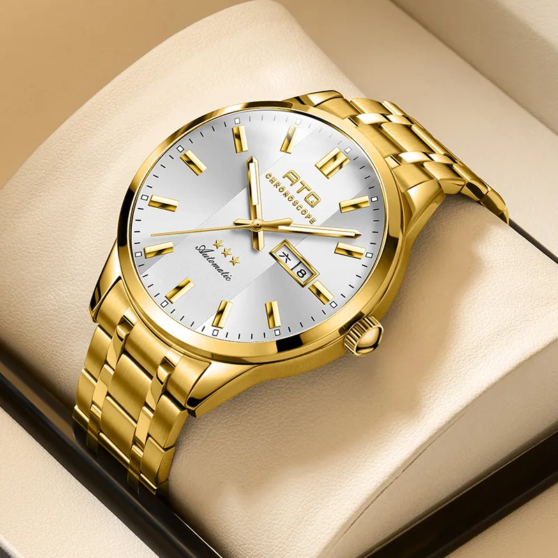 ATQ Elegant Series Automatic Mechanical Movement Stainless Steel Watchband Watch Men's Watches Gray Dial-18