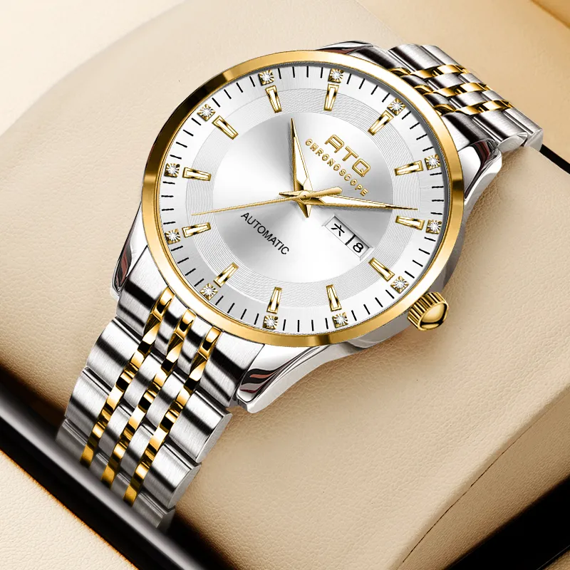 ATQ Automatic Mechanical Movement Stainless Steel Watchband Watch Men's Watches Gray Dial-20