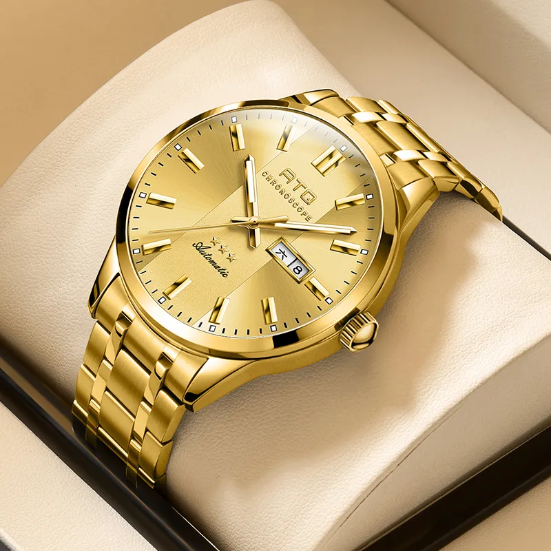 ATQ Elegant Series Automatic Mechanical Movement Stainless Steel Watchband Watch Men's Watches Gray Dial-24