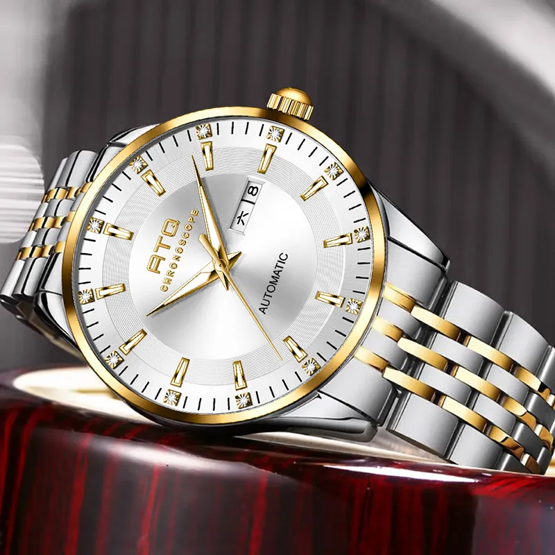 ATQ Automatic Mechanical Movement Stainless Steel Watchband Watch Men's Watches Gray Dial-24