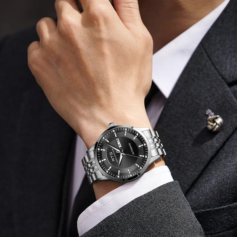 ATQ Automatic Mechanical Movement Stainless Steel Watchband Watch Men's Watches Gray Dial-9