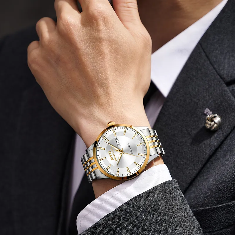 ATQ Automatic Mechanical Movement Stainless Steel Watchband Watch Men's Watches Gray Dial-21