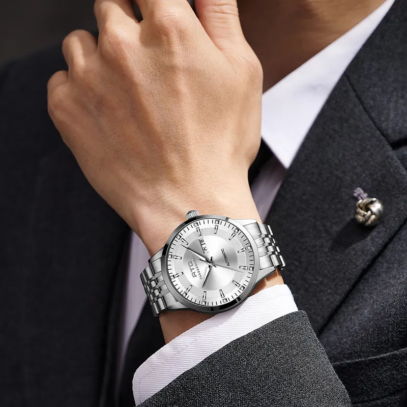 ATQ Automatic Mechanical Movement Stainless Steel Watchband Watch Men's Watches Gray Dial-15