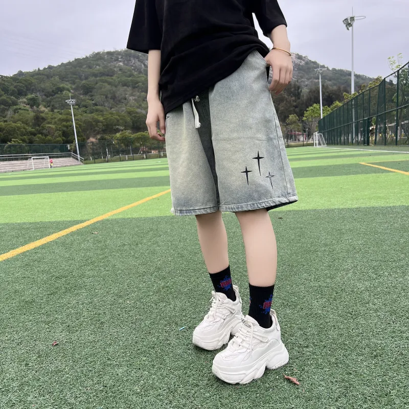 DUNHUANG INSPIRATION Denim Shorts Unisex-5